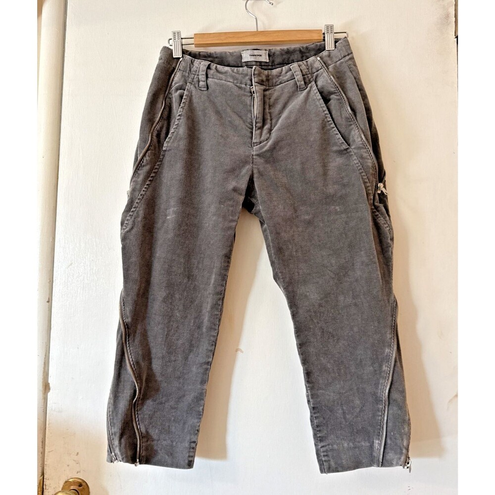 Undercover Undercoverism Grey Corduroy Capri Jodhpurs Zipper Pants Women's